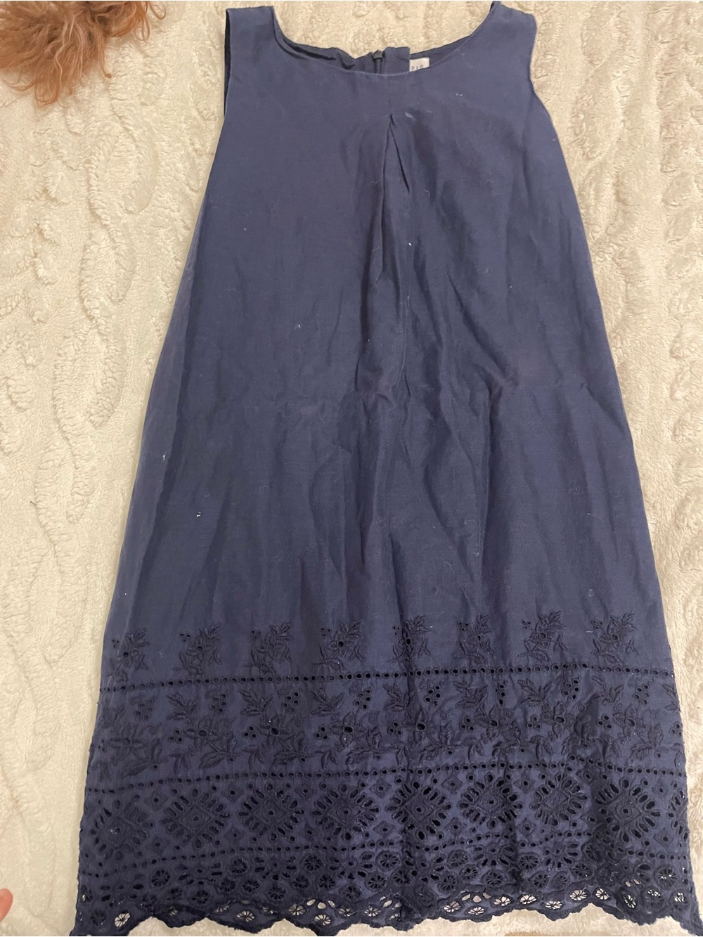 GAP Navy Eyelet Hem A-Line Skirt